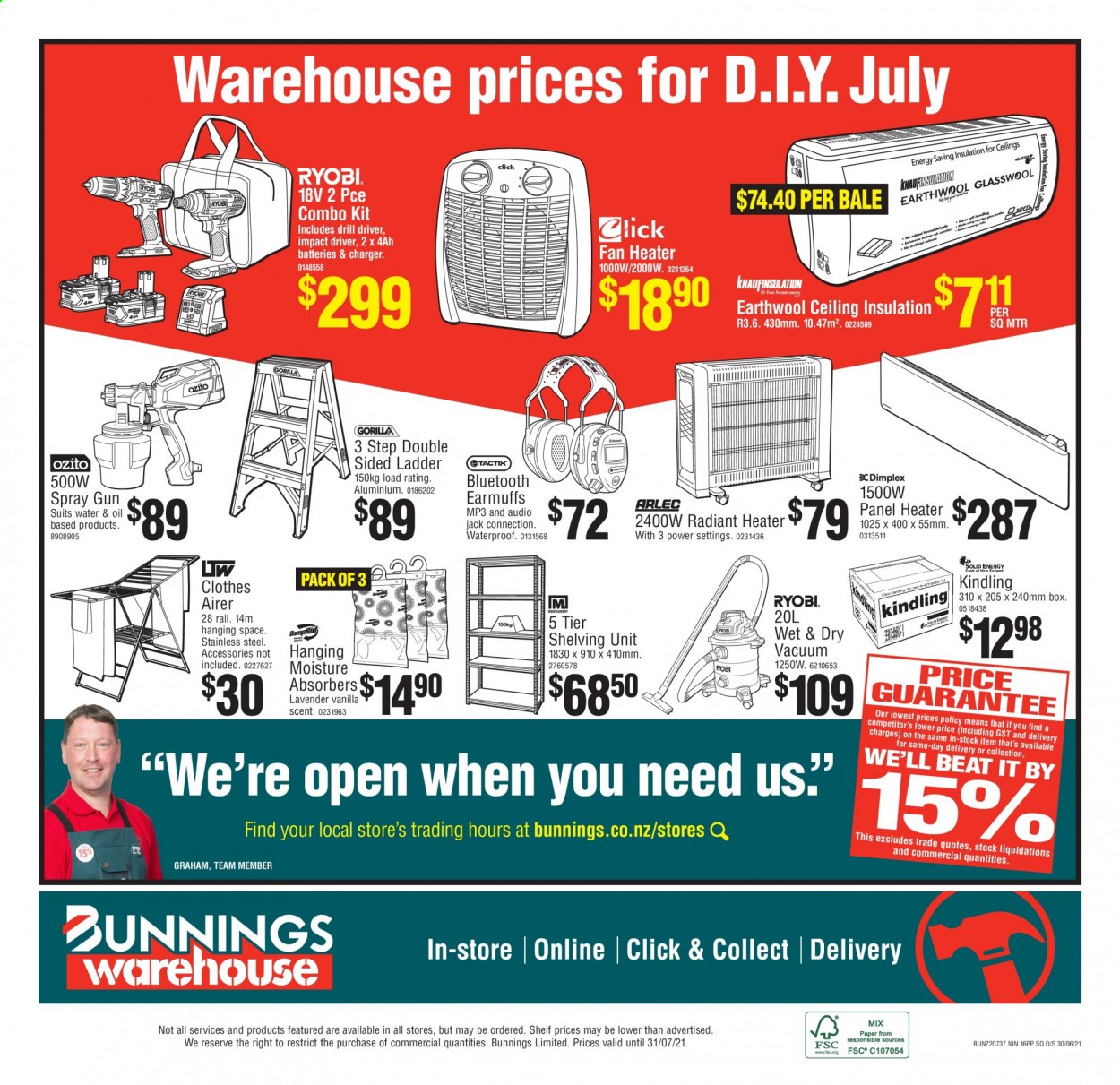 Bunnings Warehouse mailer  - 01.07.2021 - 31.07.2021. Page 16.
