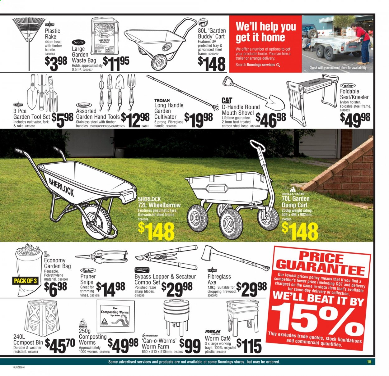 Bunnings Warehouse mailer  - 24.08.2021 - 05.09.2021. Page 15.