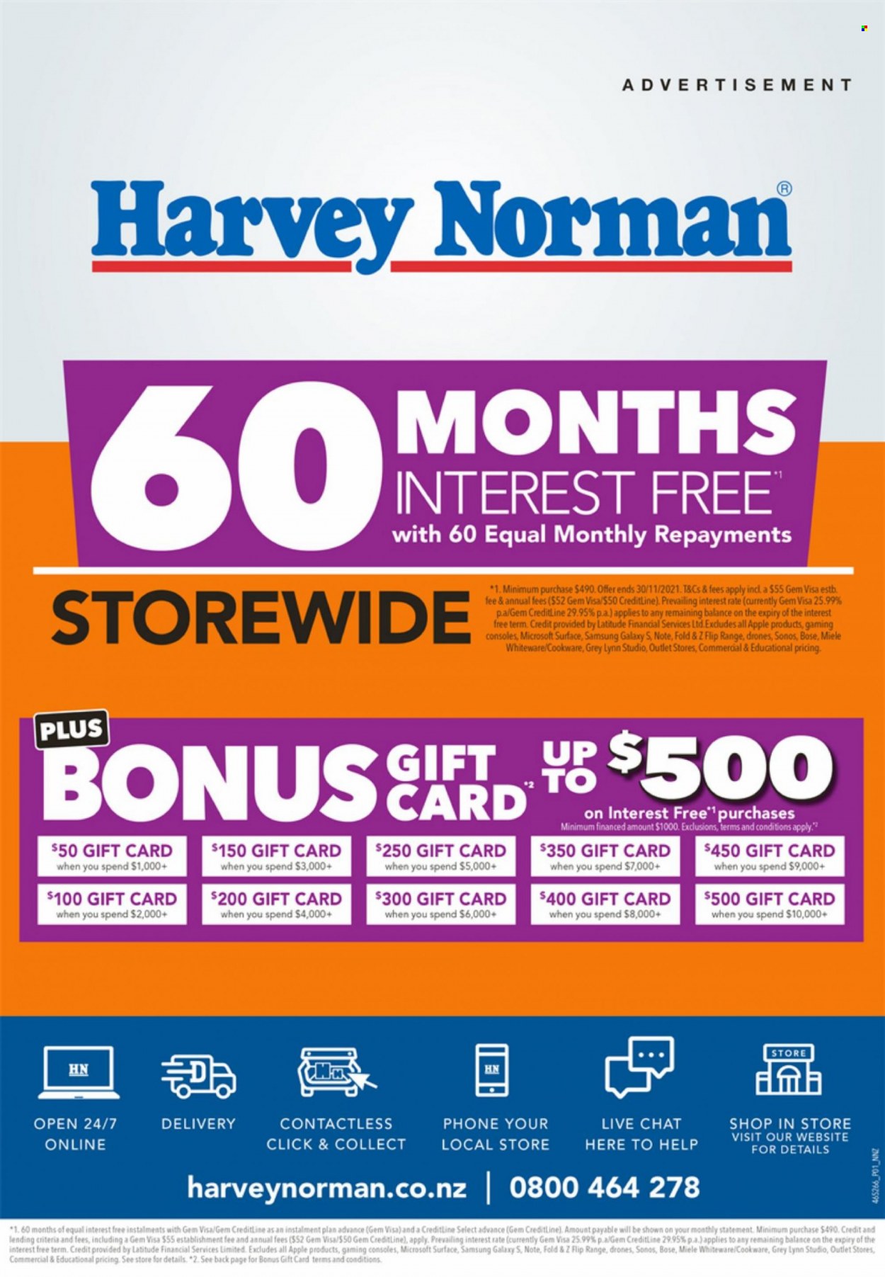 Harvey Norman mailer  - 22.11.2021 - 30.11.2021. Page 1.