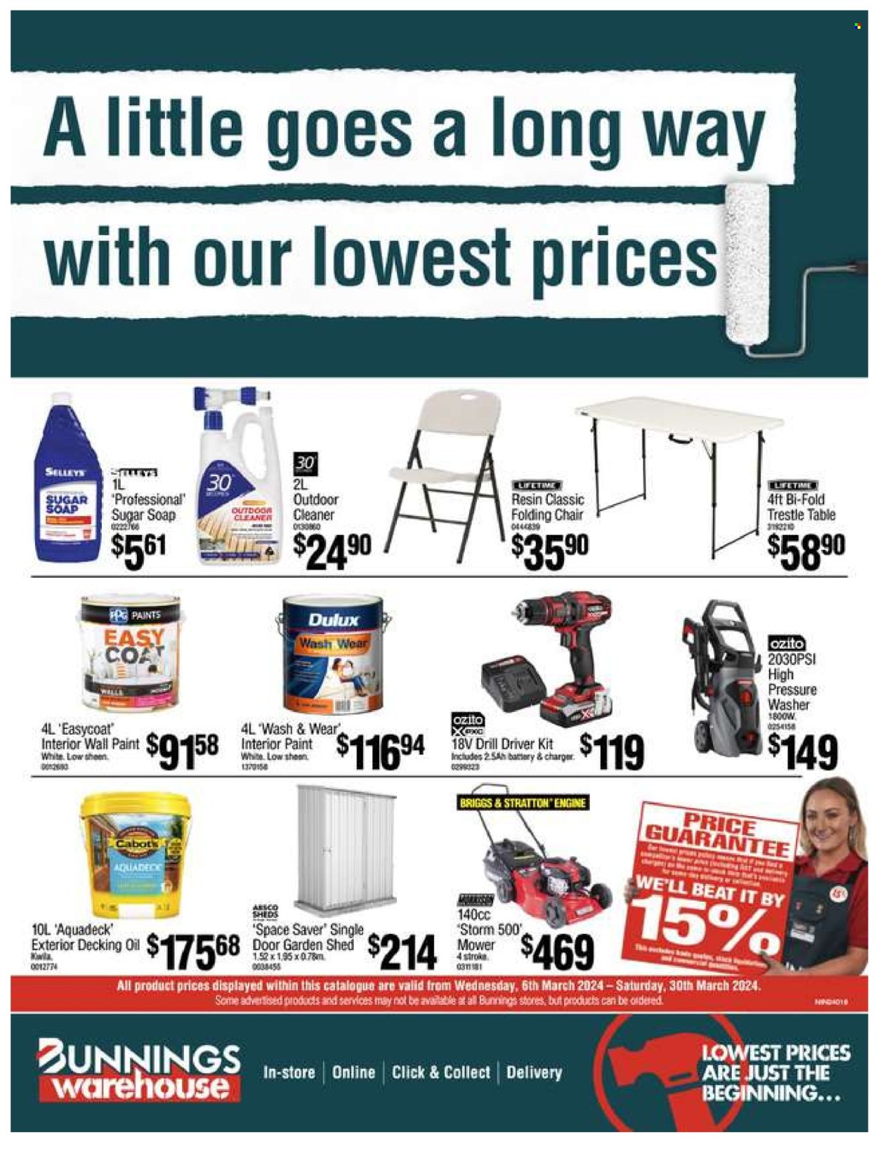 Bunnings Warehouse mailer  - 06.03.2024 - 30.03.2024. Page 1.