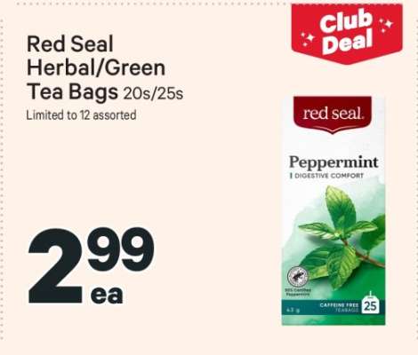 Red Seal Herbal/Green Tea Bags 20s/25s