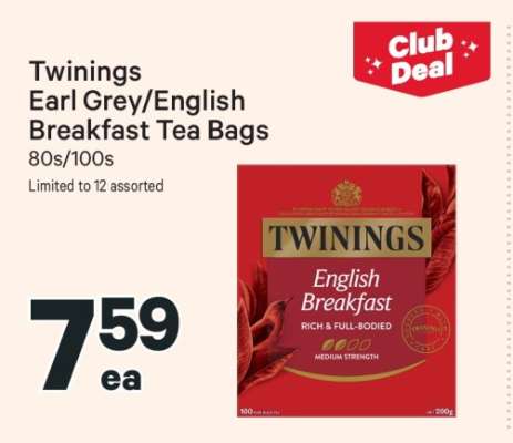 Twinings Earl Grey/English Breakfast Tea Bags
