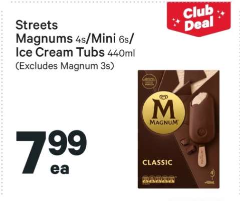 Streets Magnums 4s/Mini 6s/Ice Cream Tubs 440ml