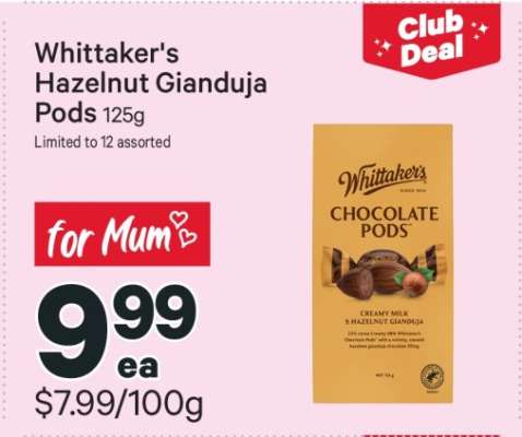 Whittaker's Hazelnut Gianduja Pods