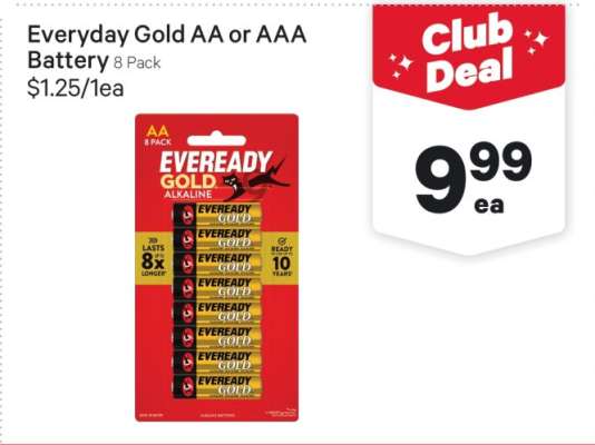 Everyday Gold AA or AAA Battery