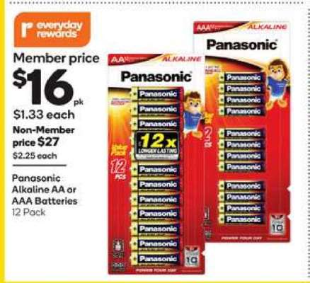 Panasonic Alkaline AA or AAA Batteries