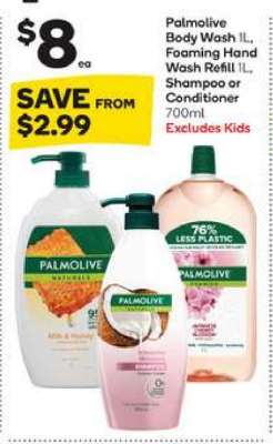Palmolive Body Wash 1L, Foaming Hand Wash Refill 1L, Shampoo or Conditioner 700ml